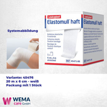 Elastomull haft Fixierbinde Weiß 20 m