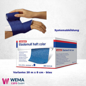Elastomull haft color Fixierbinde, blau 20m