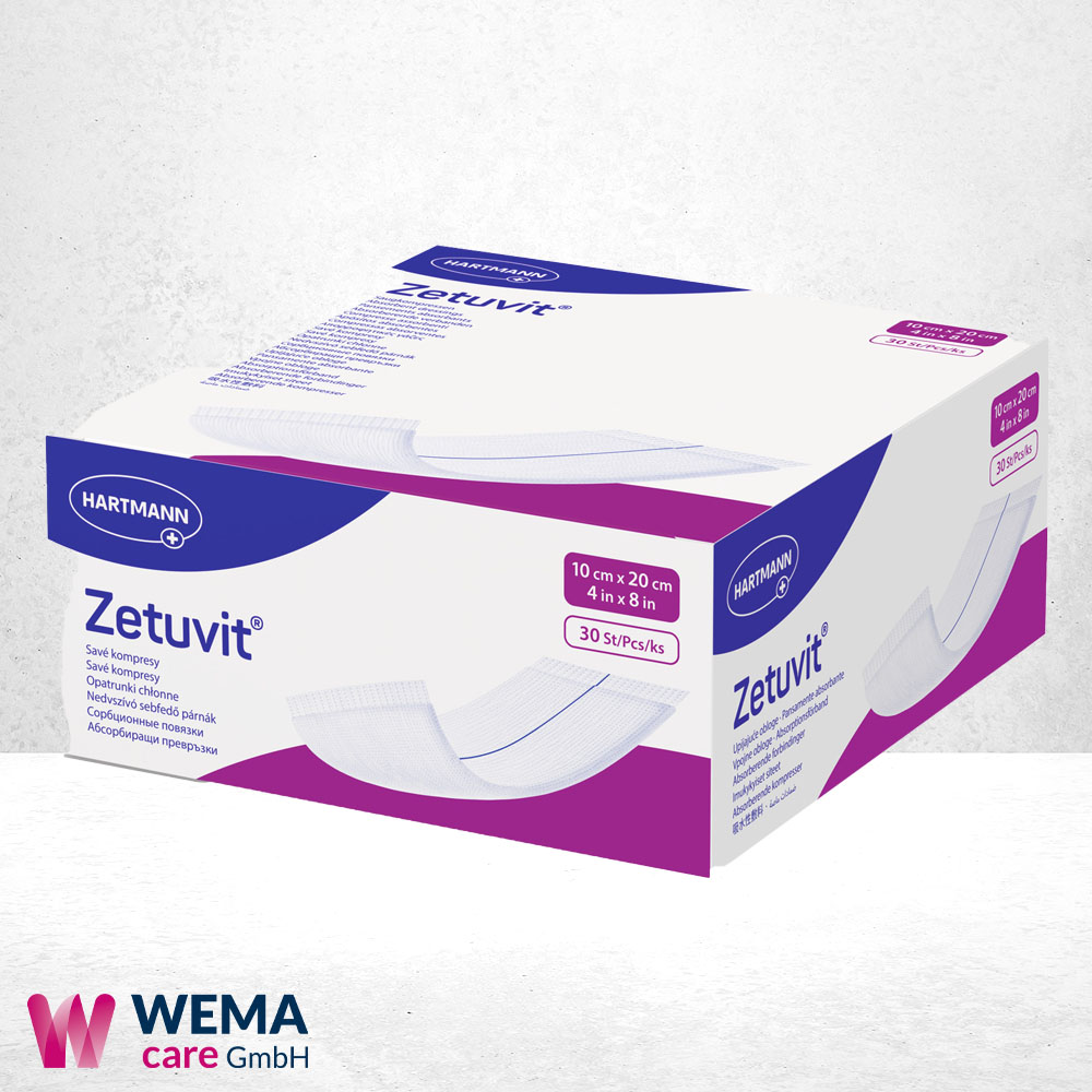 Zetuvit Saugkompressen unsteril 10x20 cm 1 Zetuvit Saugkompressen unsteril, 413802,