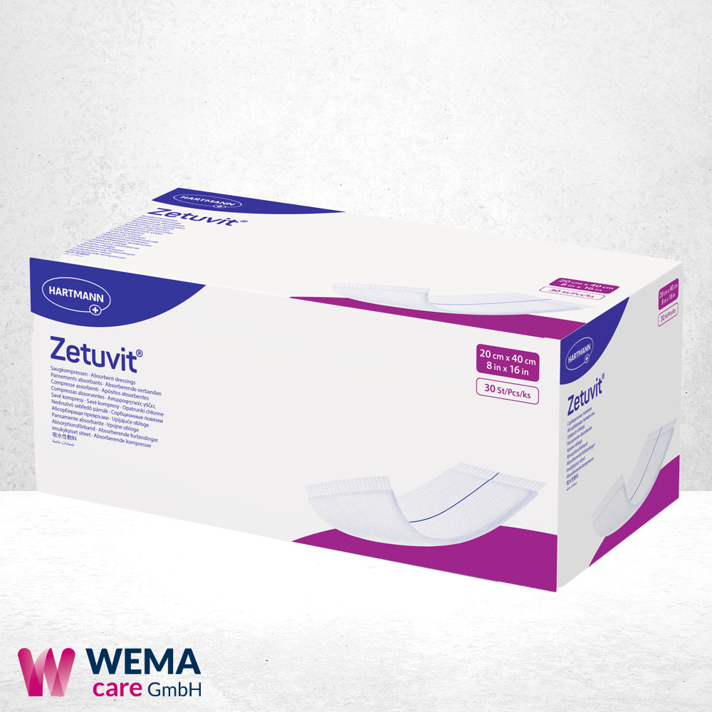 Zetuvit Saugkompressen unsteril 20x40 cm 1 Zetuvit Saugkompressen unsteril, 413804,