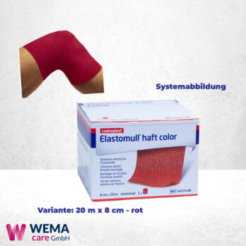 WEMA care GmbH - Medizinprodukte-Lieferant aus Bergisch Gladbach 25 Elastomull haft color Fixierbinde, rot 20m