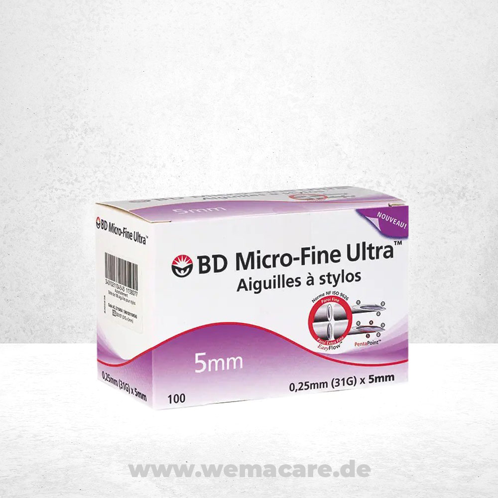 BD Micro-Fine Ultra Pen-Nadeln 31G 5mm 1 BD Micro-Fine Ultra Pen-Nadeln 5 mm